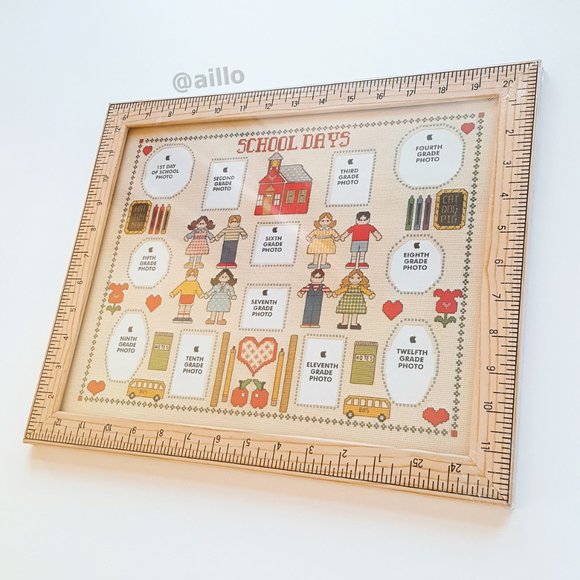 SCHOOL DAYS Embroidery Photo Collage Frame - Picture 2 of 15